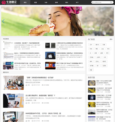 响应式博客自媒体运营类网站模板 - PC端
